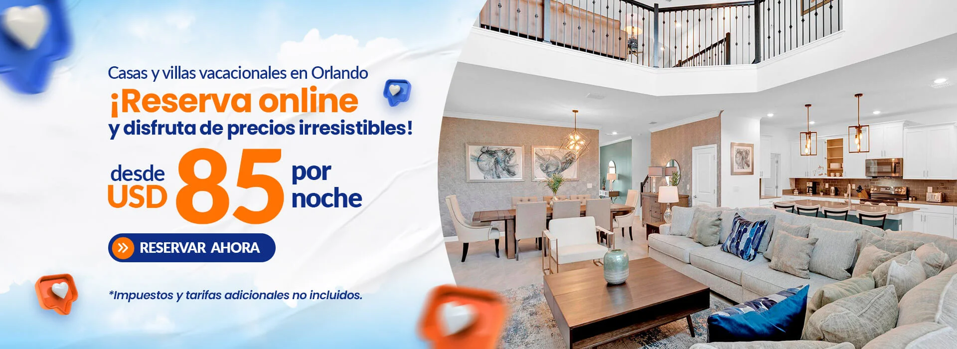Promociones exclusivas de VIP Orlando: casas vacacionales, entradas a Disney, alquiler de autos y paquetes vacacionales