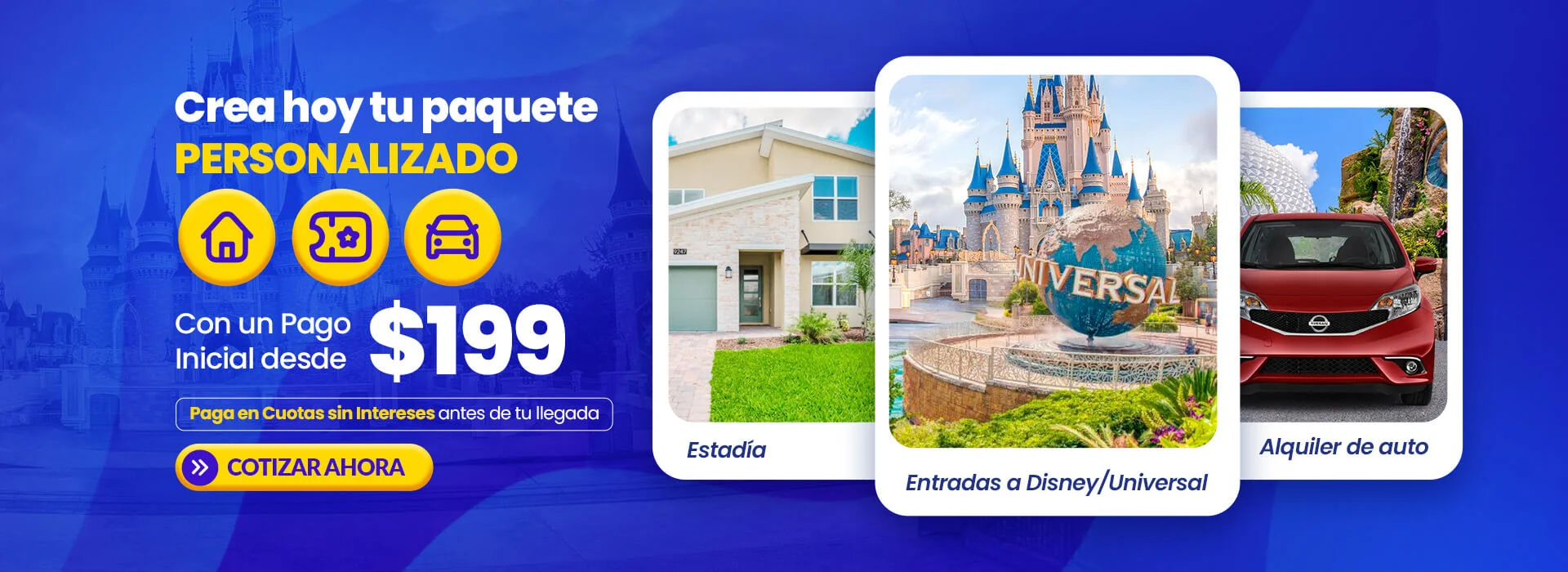 Promociones exclusivas de VIP Orlando: casas vacacionales, entradas a Disney, alquiler de autos y paquetes vacacionales