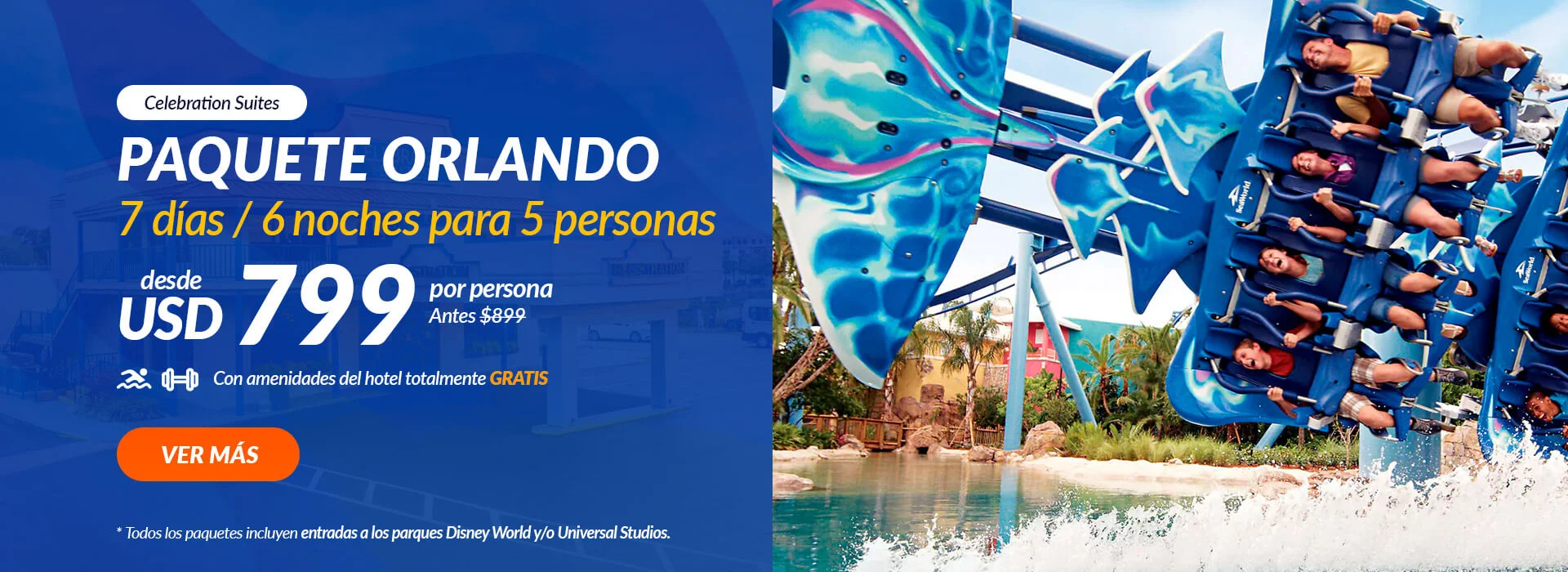 Promociones exclusivas de VIP Orlando: casas vacacionales, entradas a Disney, alquiler de autos y paquetes vacacionales