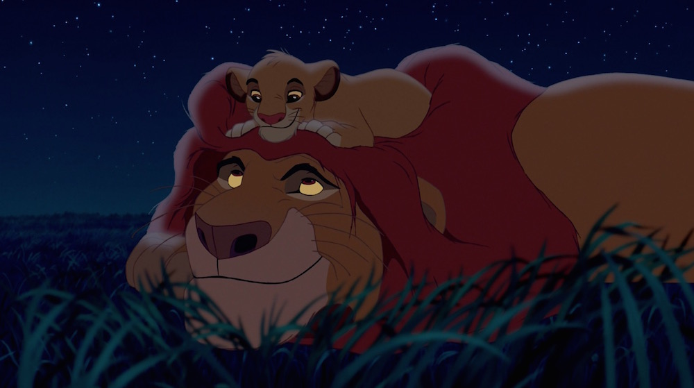 Mufasa muestra su amor a Simba