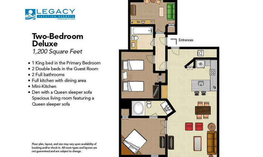 2 habitaciones para 6 personas en Legacy Vacation Club Lake Buena Vista, Orlando