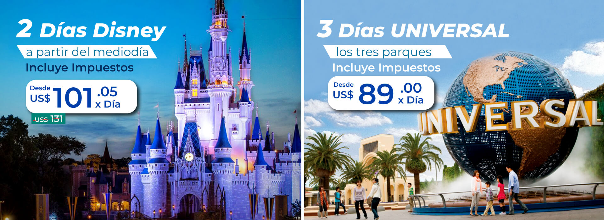Tickets a Disney y Universal VipOrlando